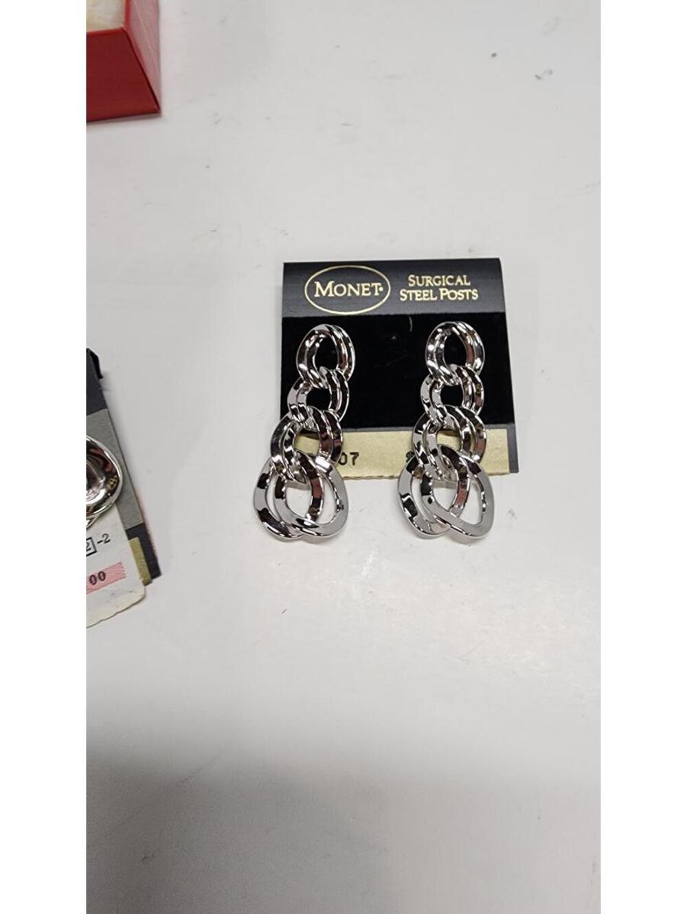 New set of 2 earrings MONET Steel Posts 2 pairs included silverton jewelry - Picture 2 of 3